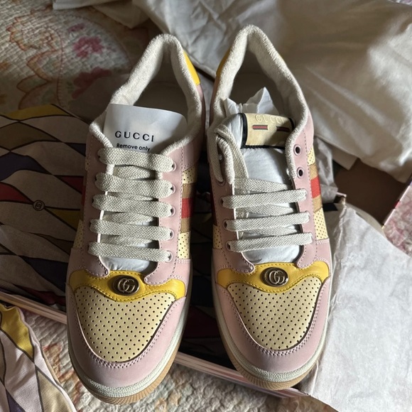 Gucci Lovelight Screener sneakers sz W11 M9.5 EU42 New in box pink leather - Picture 10 of 10
